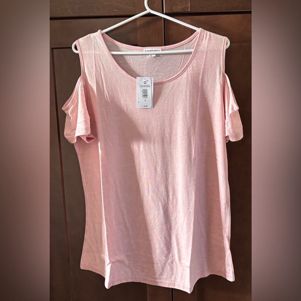 3 for $30. Pink Cold Shoulder Top